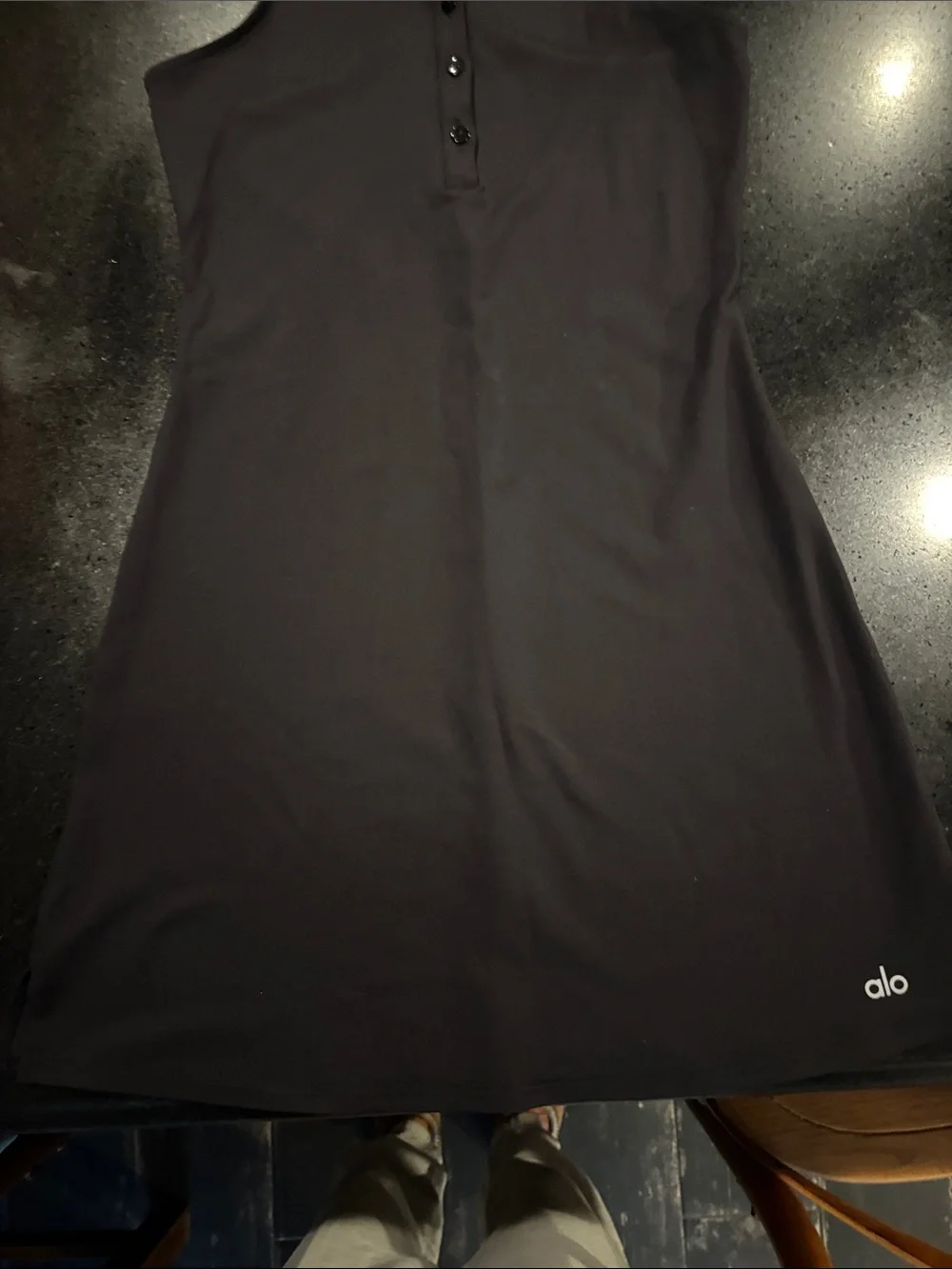ALO Yoga Sleeveless Polo Dress in Black